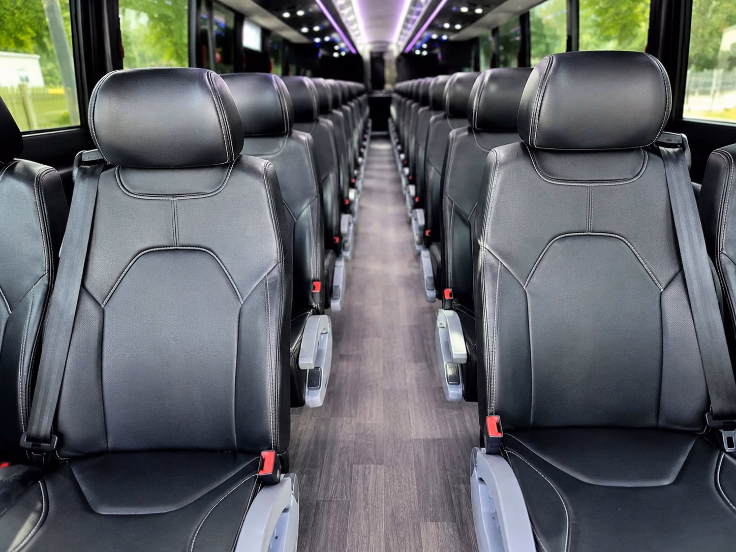 56 passenger charter bus inside